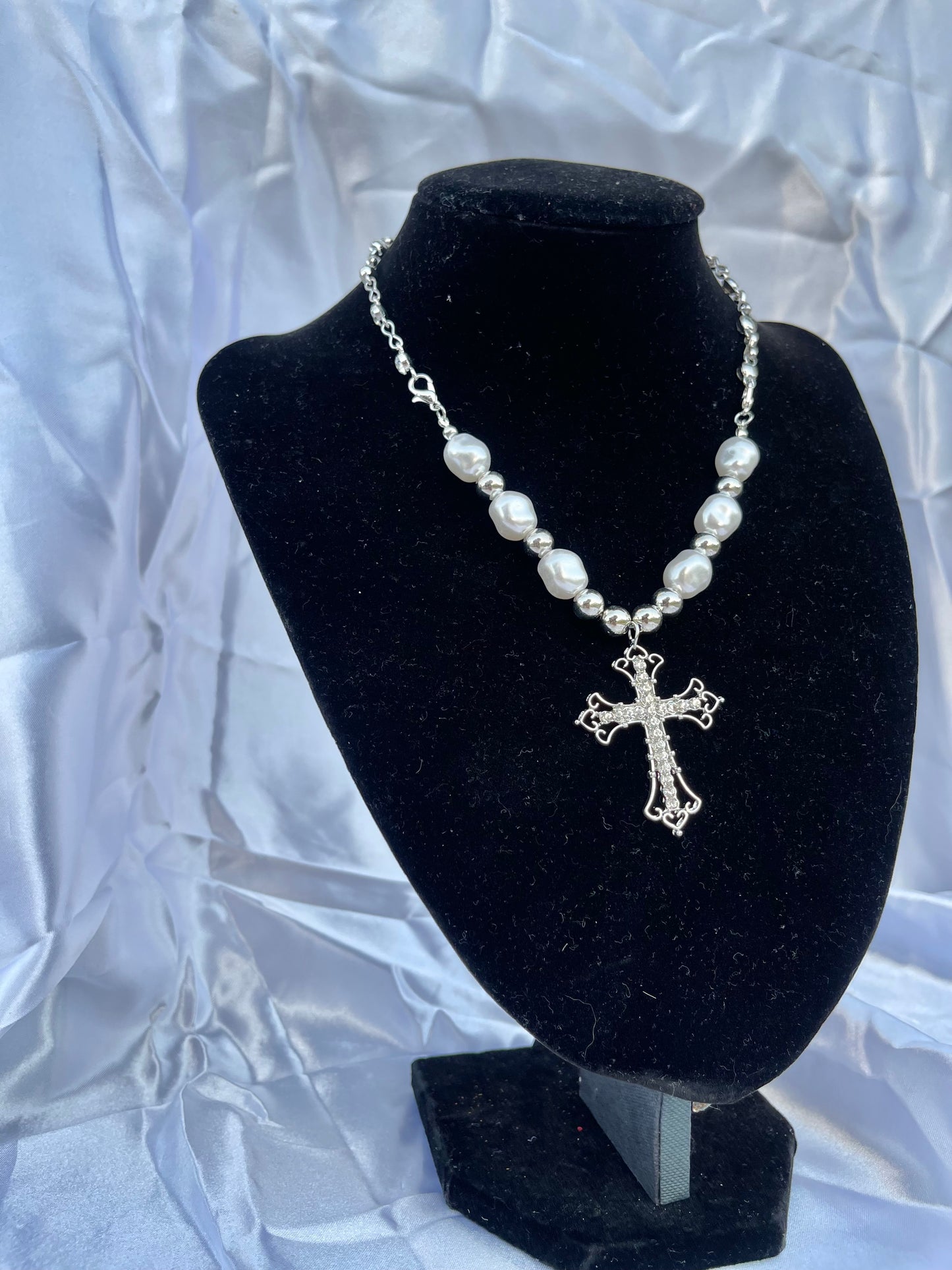 Pearled Cross Necklace