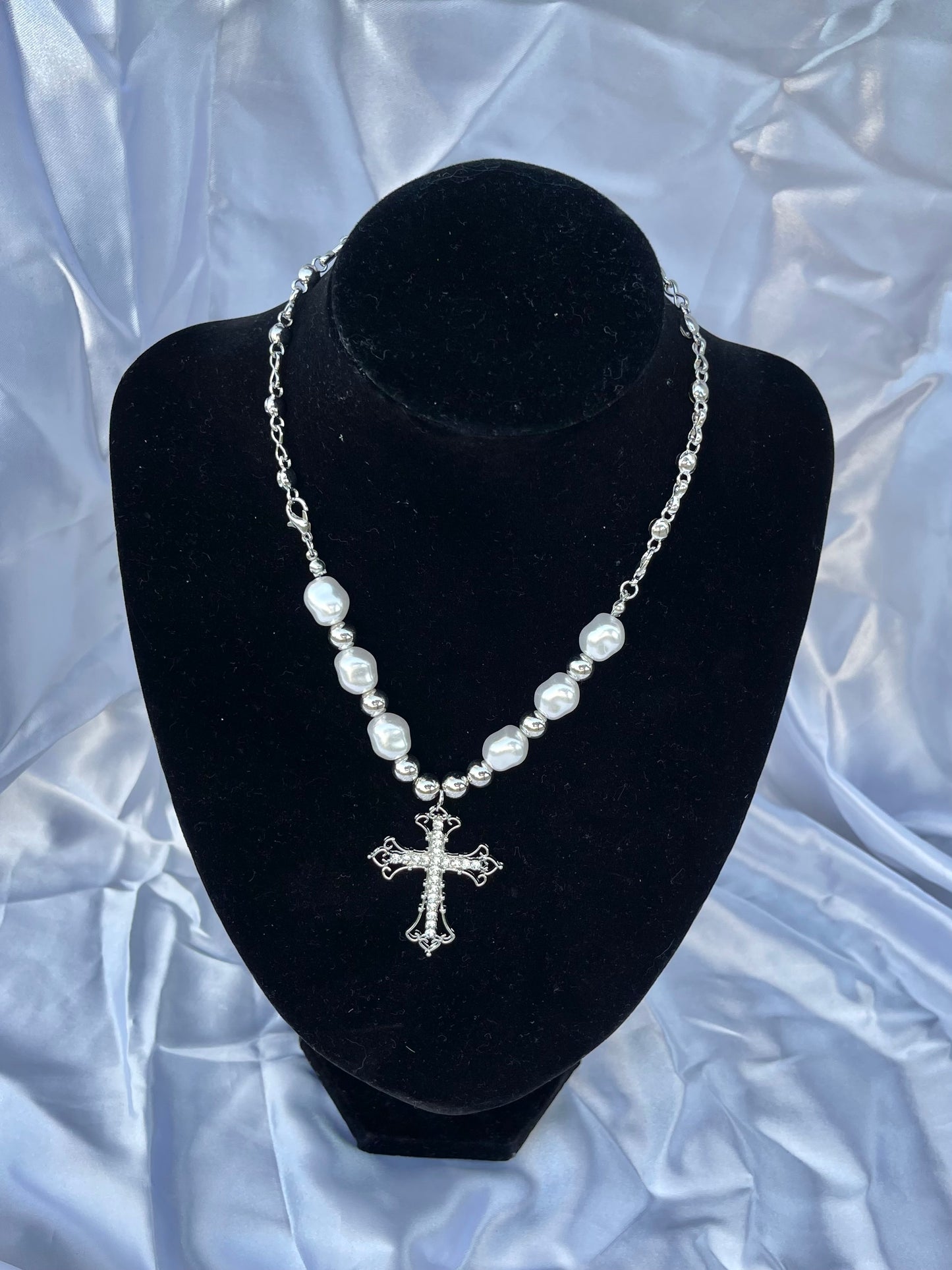 Pearled Cross Necklace